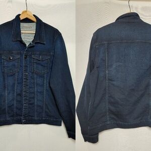 Reserva Denim Jean Jacket‎ Dark Wash Classic Cut Cotton Blend Large L Stretch